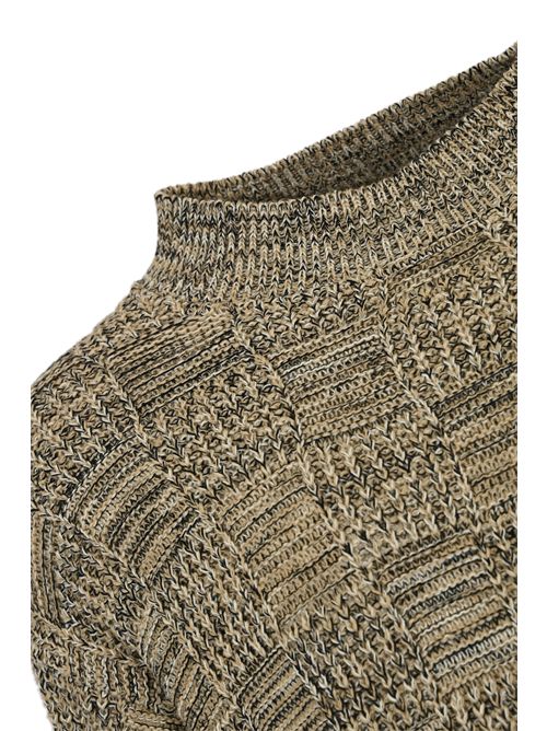 Maglione in misto lana con lavorazione a quadri DANIELE ALESSANDRINI | DA1FW26M133166